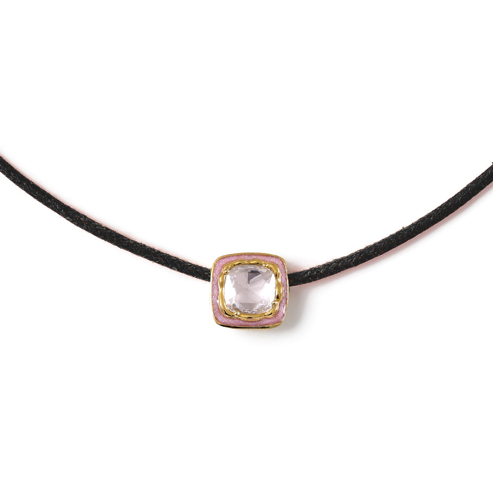 Heritage Cut - Black, Light Pink & Gold Necklace