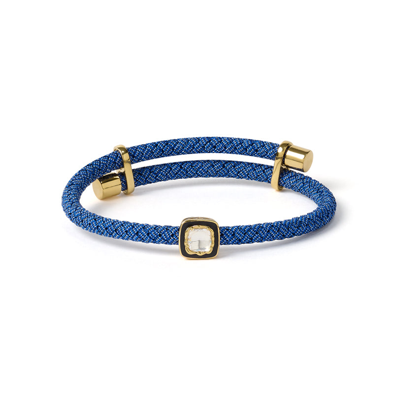 Heritage Cut - Denim Blue, Black & Gold Bracelet