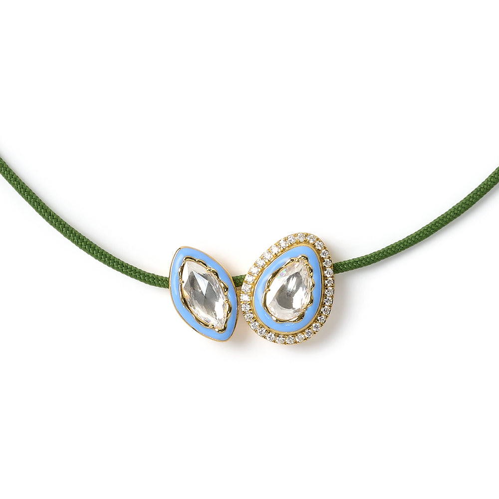 True Union - Khaki, Periwinkle Blue & Gold Necklace