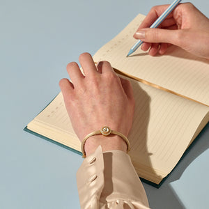 Infinity Circle - Beige, Taupe & Gold Bracelet