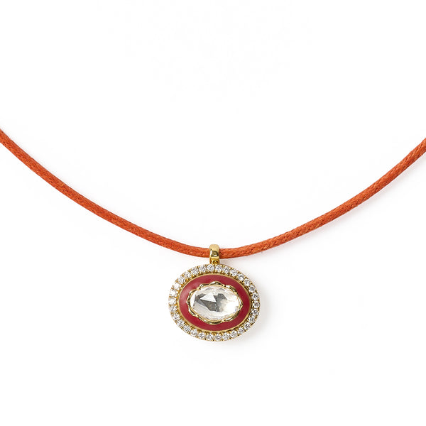 Eternal Lines - Orange, Deep Red & Gold Necklace