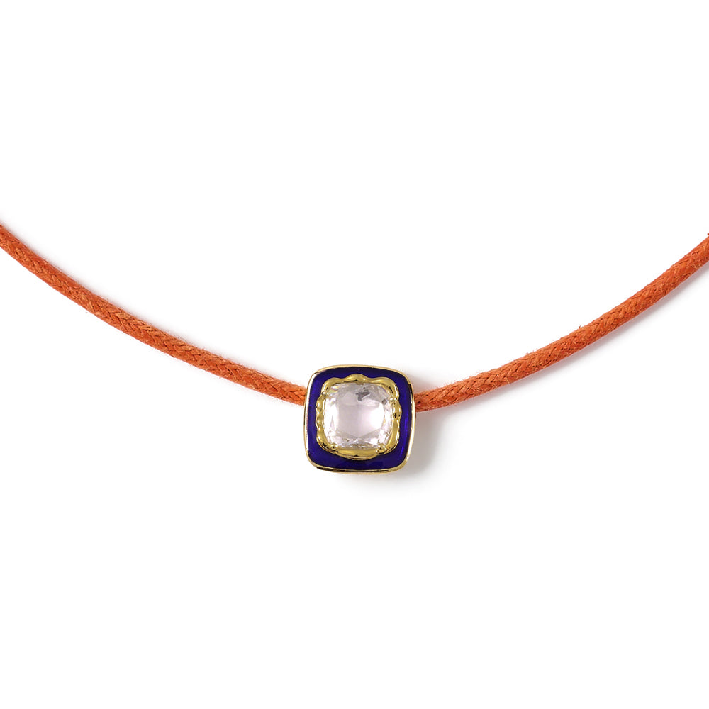 Heritage Cut - Orange, Navy & Gold Necklace