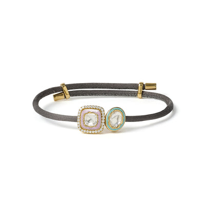 True Union - Grey, Blush Pink, Turquoise & Gold Bracelet