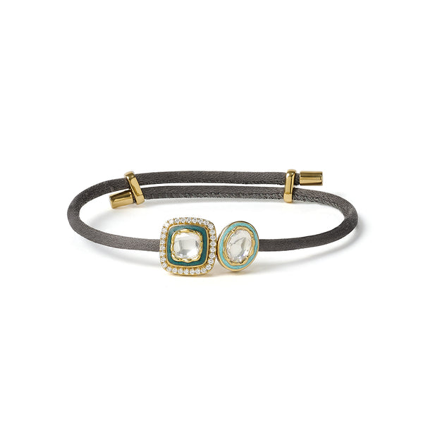 True Union - Grey, Emerald Green, Turquoise & Gold Bracelet