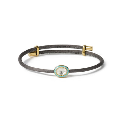 Eternal Lines - Grey, Teal & Gold Bracelet