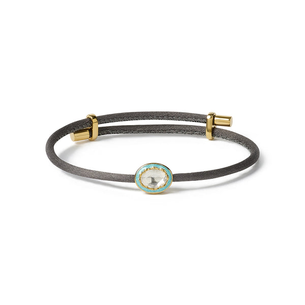 Eternal Lines - Grey, Teal & Gold Bracelet