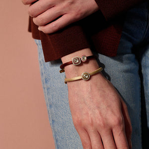 Infinity Circle - Beige, Taupe & Gold Bracelet