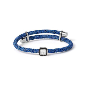Heritage Cut - Denim Blue, Black & Silver Bracelet