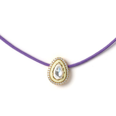Quiet Drop - Purple, Butter Yellow & Gold Necklace